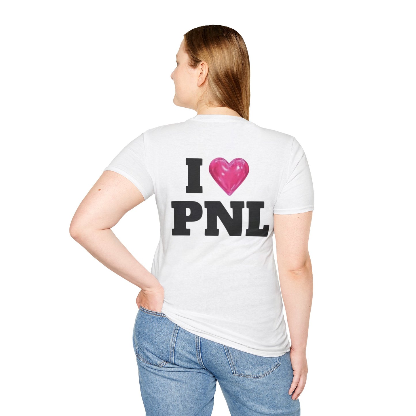 Unisex Softstyle T-Shirt with 'I  PNL' Design, Casual Wear for Music Lovers, Trendy Gift for Friends, Streetwear, Everyday Comfort